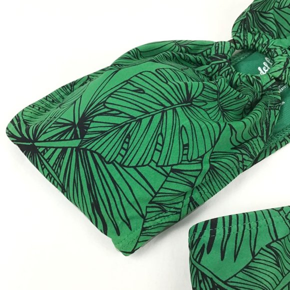 Cabana Del Sol GreenLeaf Print Green 2 Pc Halter Swim NWOT - Picture 4 of 10